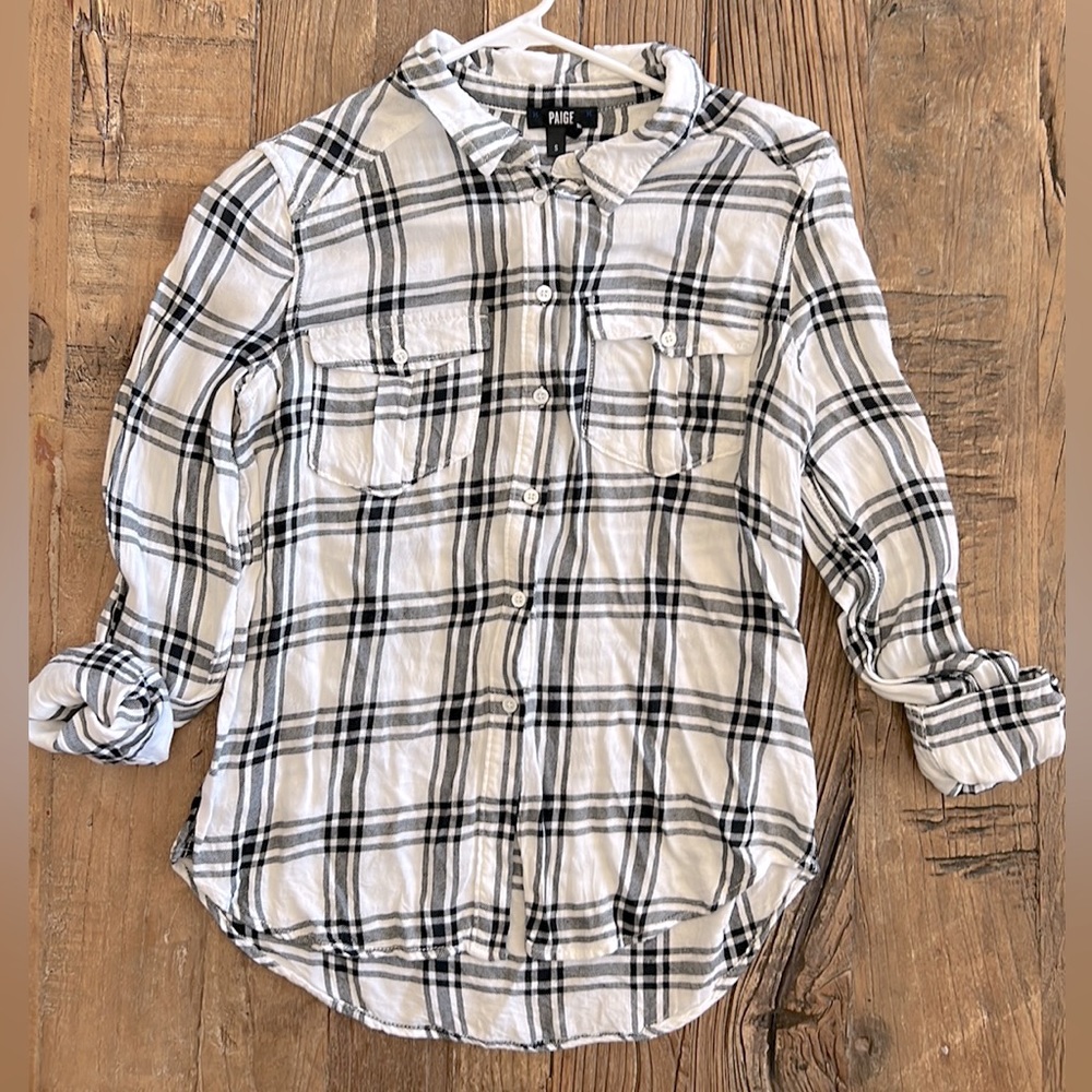 Paige Black/White Plaid Shirt